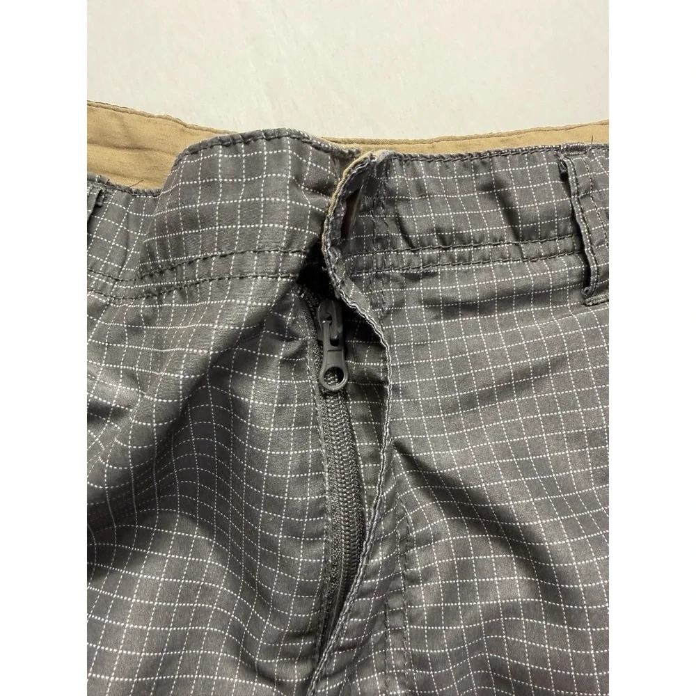 Airwalk Cargo Shorts Mens 36 Gray Plaid Ripstop Utility Outdoor Casual Hiking